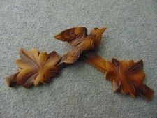 RELOJ CUCO ALEMÁN VINTAGE MADERA PEQUEÑO PÁJARO PIEZAS SUPERIORES BONITO
