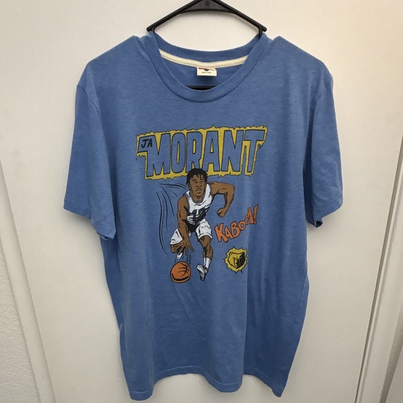 Homage Ja Morant Memphis Grizzlies Blue Graphic Logo Crew Neck Tee Men’s L