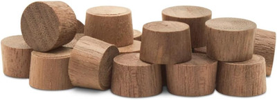 3/8 Inch Walnut Wood Flat-Head Plugs for Furniture Screw Holes - Pack of 100