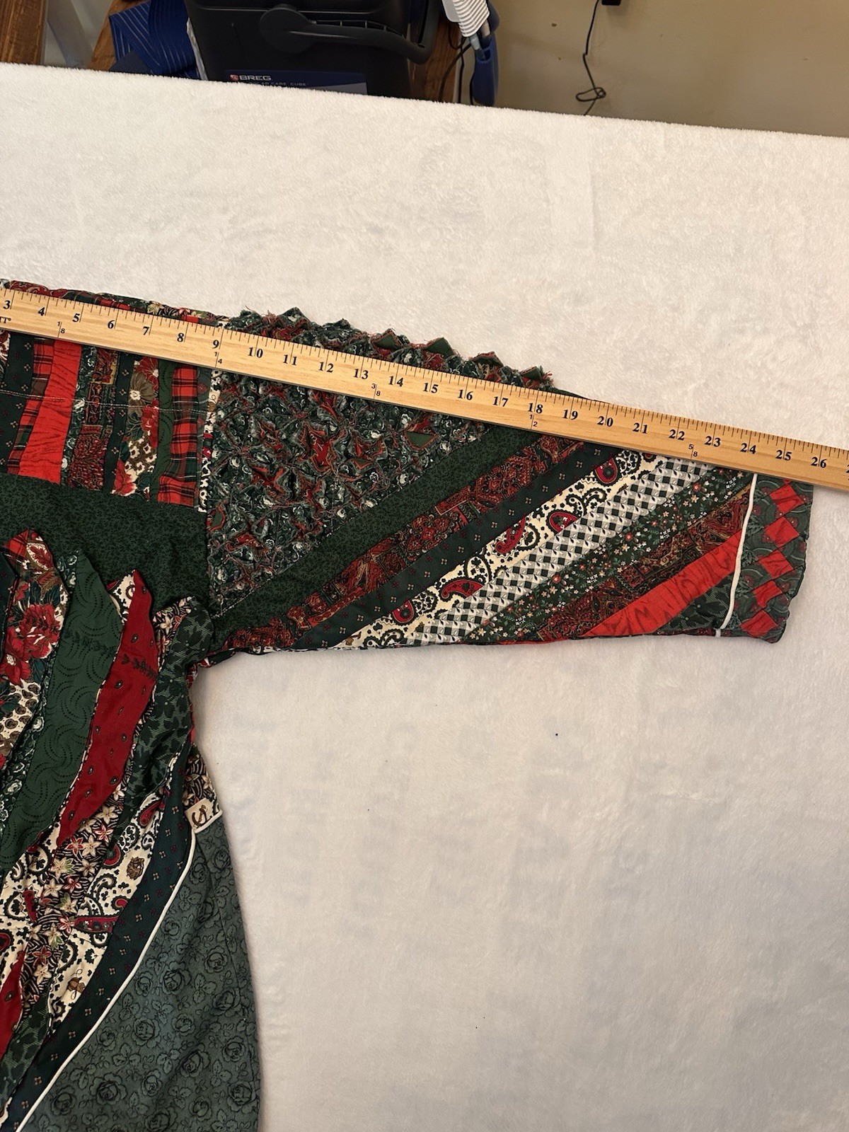 Handmade Patchwork Christmas Quilted Jacket Butto… - image 15