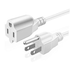 TNP 10 FT 3 Prong Power Extension Cord, NEMA 5-15P to NEMA 5-15R 10FT White
