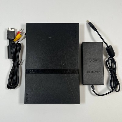 Sony PlayStation 2 Slimline Konsole PS2 Slim Schwarz PAL + Kabel Model SCPH-7...