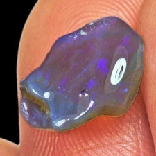1.5Ct Natural Black Lightning Ridge Opal Facet Rough Nugget Specimen PWb7804