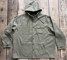 CARHARTT RELAXED FIT RAIN DEFENDER HOODED JACKET GREEN MENS 3XL EXCELLENT