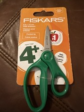 Fiskars Softgrip 5" Stainless Steel Kid's Scissors Pointed Tip Green