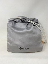 Quince Gray Cotton Organic Queen Sheet Set - Excellent Condition - 4pc Bedding