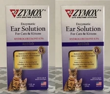 Enzymatic Ear Solution Cat & Kitten 1.25 Oz  / 37 ml x 2-Pack EXP 2027+