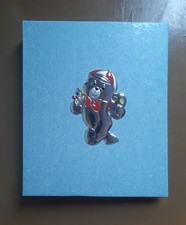 Album foto diario celeste cm 21x25 per nascita/battesimo con orsetto argento 925