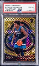 2020 Anthony Edwards PSA 10 Select Rookie Phenonmenon Gold #1 2/10