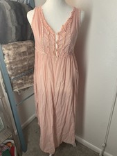 Victorias Secret Vintage Country Cotton Maxi Pink Nightgown Small Cottagecore