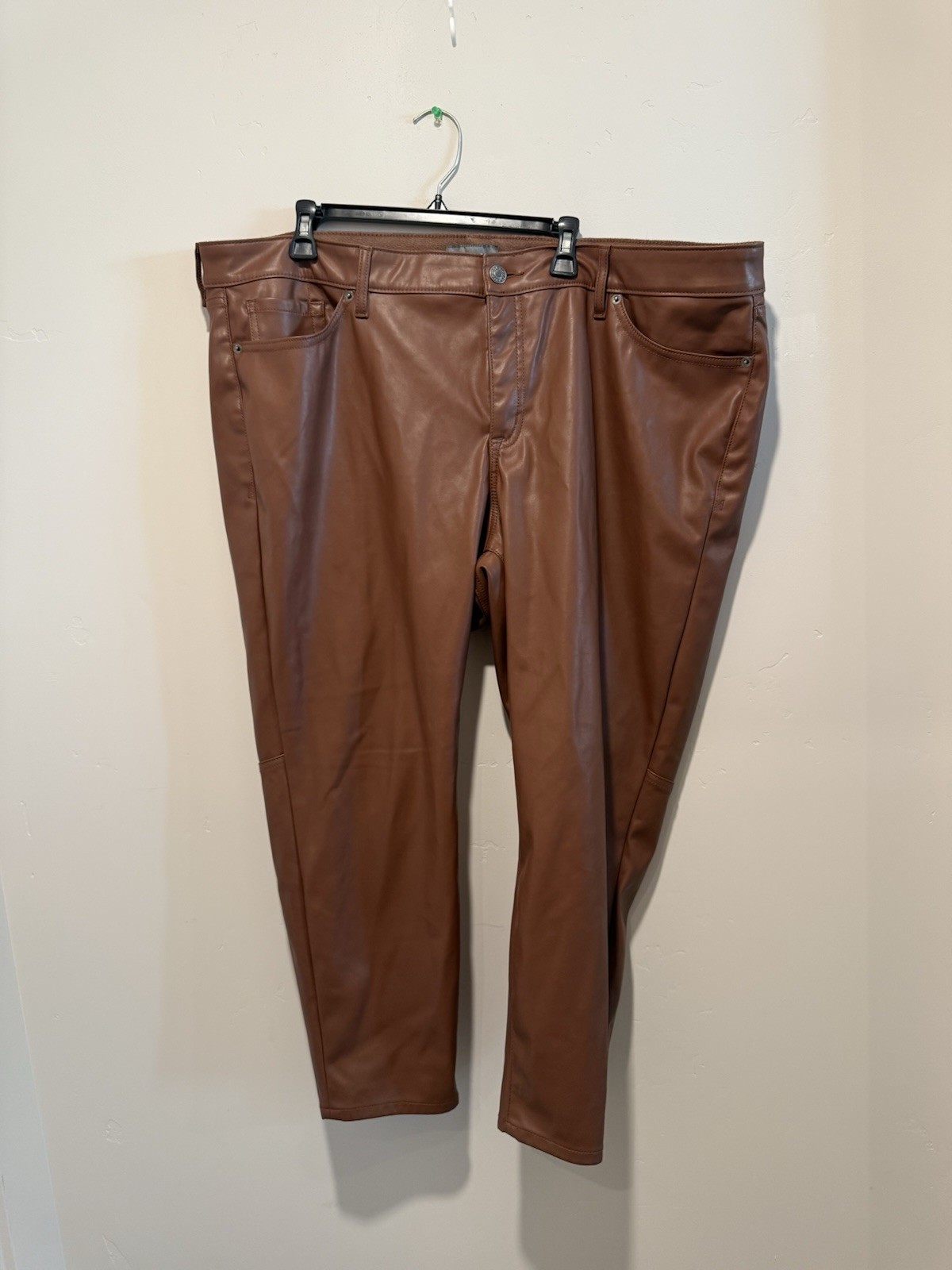 Torrid Womens Root Beer Faux Leather High-Rise Skinny Pants Size 24R