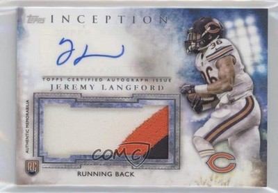 2015 Topps Inception Jeremy Langford #AJP-JL RPA Rookie Jumbo Patch Auto RC uk2