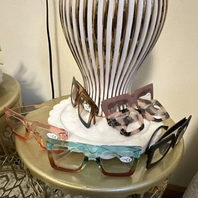 Lot of 6 Women Square Bifocal Reading Glasses +1.50 Clear Lens Multicolor.