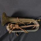 Original WW2 II Japanese Imperial Military Brass Bugle Trumpet, Original Cords