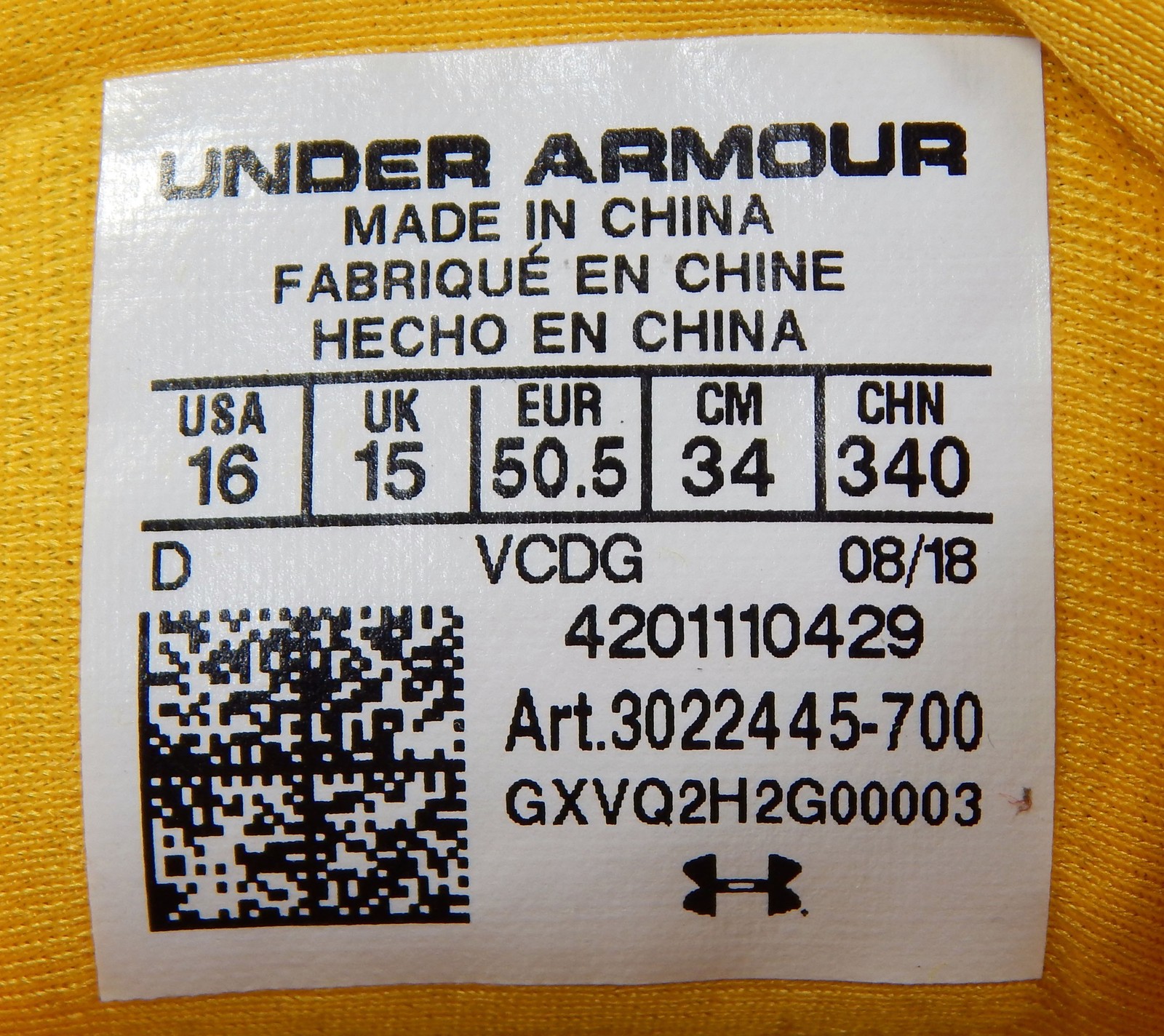 2018 UA 4D Hightop Steelers Gold/Blck/Silver Football Cleats Size 16 3022445-700 thumbnail 6