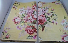 2  RALPH LAUREN Valances Straight Sophie Brooke Yellow Floral Self Lined 80x18"