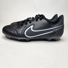 Nike Junior Tiempo Legend 9 Club FG/MG Soccer Cleats, Size 6y-Black Silver