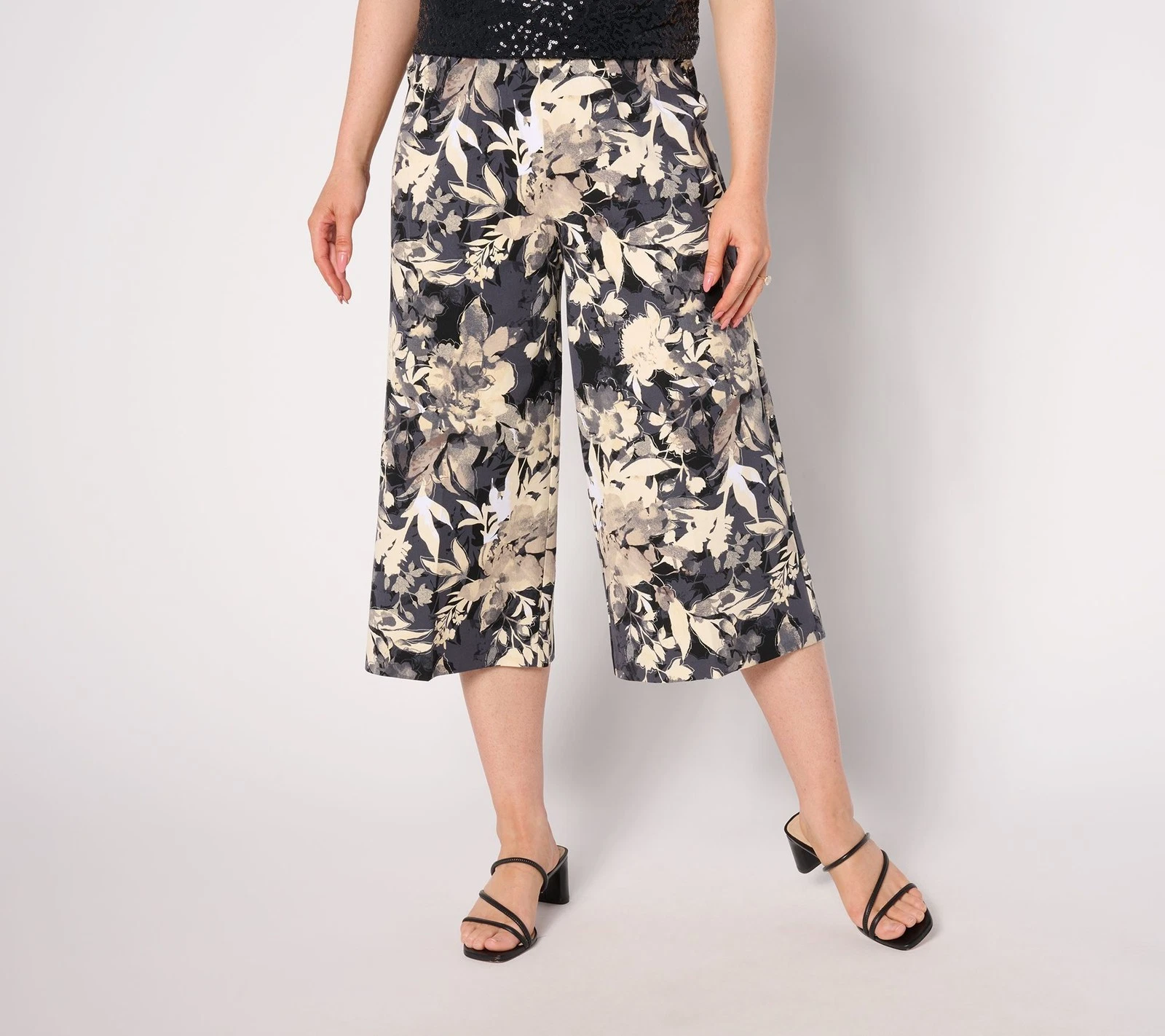 SUNNYLiFE Women's Petite Pants 14P Wide Leg Capri Multi-colored A646826