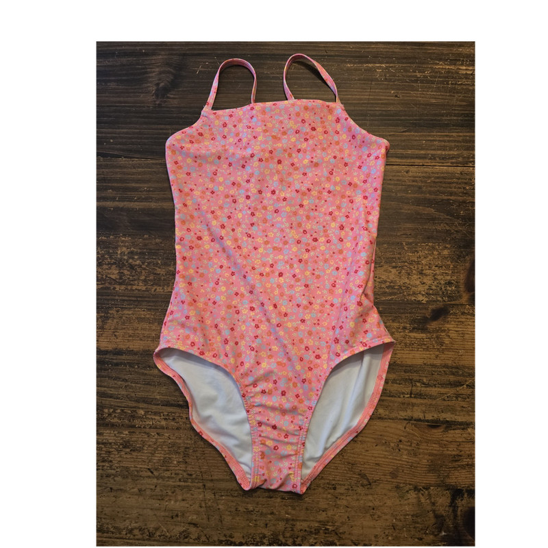 Old Navy Girls L (10/12) One-Piece Swimsuit Pink Floral Multicolor