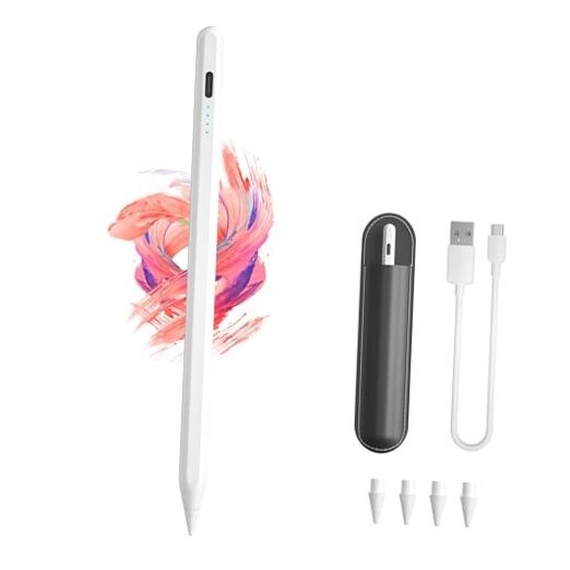 Magnetic Stylus Pen for iPad 2018-2024 with Palm Rejection, Faster Charge,