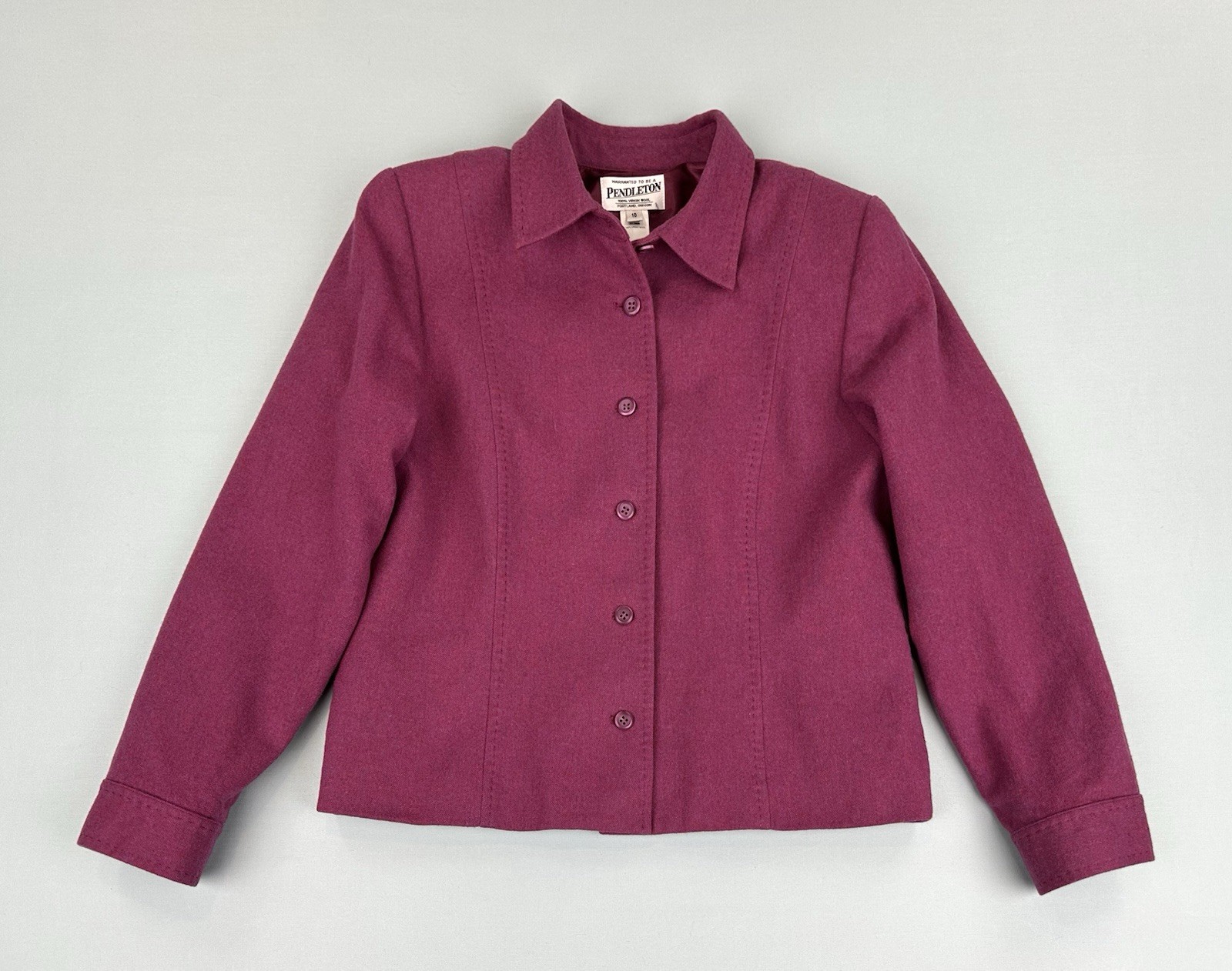 Pendleton Jacket 100% Virgin Wool Button Up Blaze… - image 1