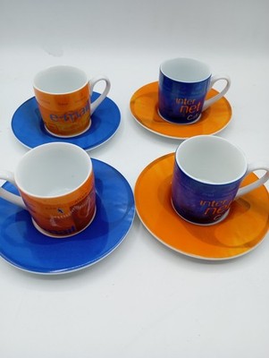 Espresso Tassen Set 4er-Pack Internet by Konitz Porzellan Blau Orange