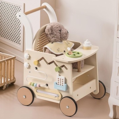 Robud Multifunktions Holz Walker Lauflernwagen Lauflernhilfe Laufwagen Puppenwag