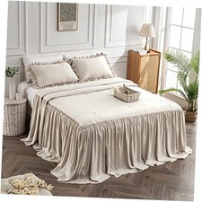 Home Bedding Bedspread Set Quilt - Farmhouse Bedspread Summer King Wheat