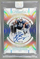 Peyton Manning 2023 Panini Flawless Silver Performances Auto 8/20