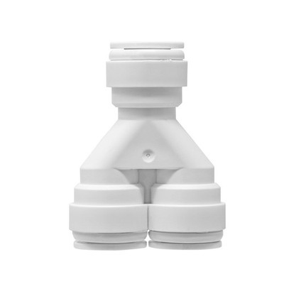 Quick connect two way divider. 3/8'' x 3/8'' x 3/8'' quick connect. Certified by NS