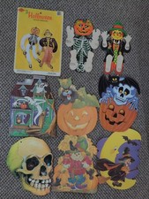 Halloween Vintage Beistle Die Cut Lot 8 Action Dancer Haunted House Skull Eureka