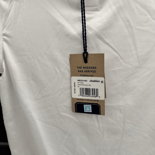 New Chubbies Performance Polo White Boys Size XS - Picture 2 of 3