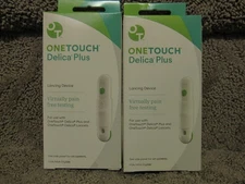 2 x OneTouch Delica Plus Lancing Device 10 Lancets Pain Free Testing Exp 08/2028