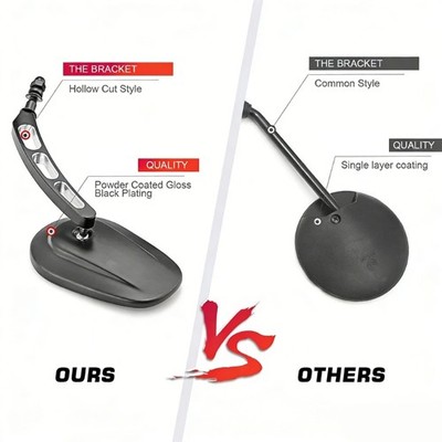 Pair Of Strong Metal 8mm Motorcycle Mirrors With Protective Layer