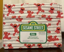 Elmo Sesame Street Full Size Sheet Set 100 Cotton 200 TC Sesame Workshop NWT