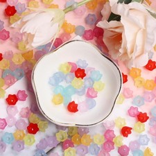 Accessories Frosted 100Pcs Transparent for Jewelry Making Six Petals Flower  