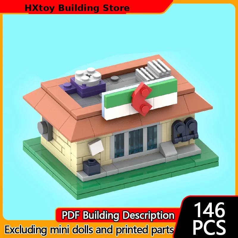Popular Game Model MOC Building Bricks Street View Of Convenience Store 