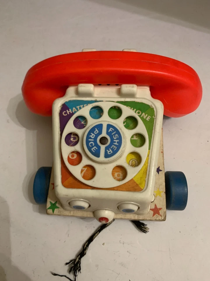 Винтаж 1961 Fisher Price болтовня телефон вращающийся телефон игрушка - Изображение 2 из 4