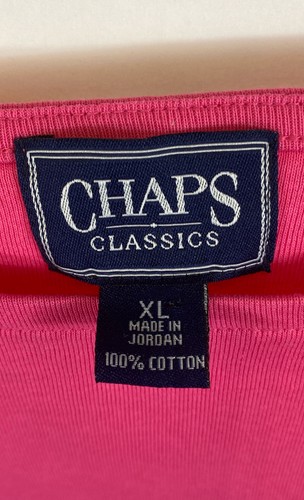 NWT Chaps Womens Pink Cotton Short Sleeve Boat Neck Pullover Blouse Top Size XL - Picture 4 of 4