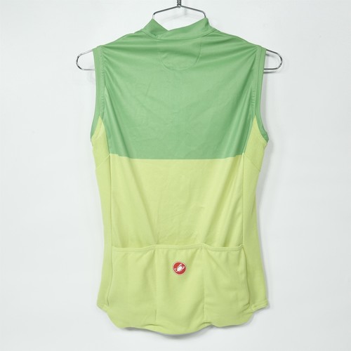 Castelli Velocissima Sleeveless Jersey Top Women's S Full Zip Green Bike - Picture 2 of 2