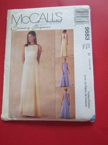 McCall's Evening Elegance #9683 Dress PatternSize D 14-16 Uncut free shipping - 第 1/3 張圖片