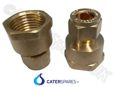 10mm KUPFERKLEMMVERSCHRAUBUNG auf 1/2'' BSP INNENGEWINDE ADAPTER ROHR 2er Pack