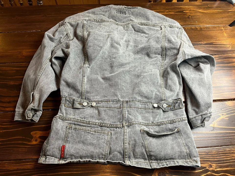 Jordache Jacket, Women's Size Large, Gray, Denim, Vintage, Buttons Up, Pockets - Image 2 of 4