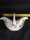 Vintage Nippon Hand Painted Porcelain Small Trinket Basket With Handle — photo 8