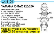 Jeu De Direction Scoot Adaptable Buzzetti - Kit Roulement Colonne Complet