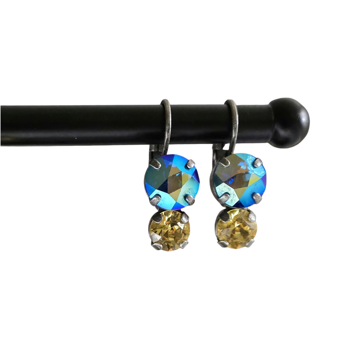 Sabika Jewelry Multicolor Blue Yellow Crystal Earrings
