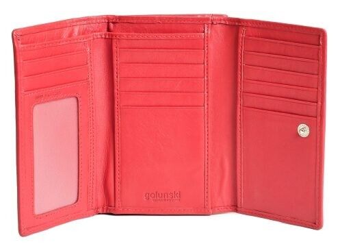 Golunski leather trifold purse Style 17006 1-7 range Colour Red RFID New - Picture 2 of 2