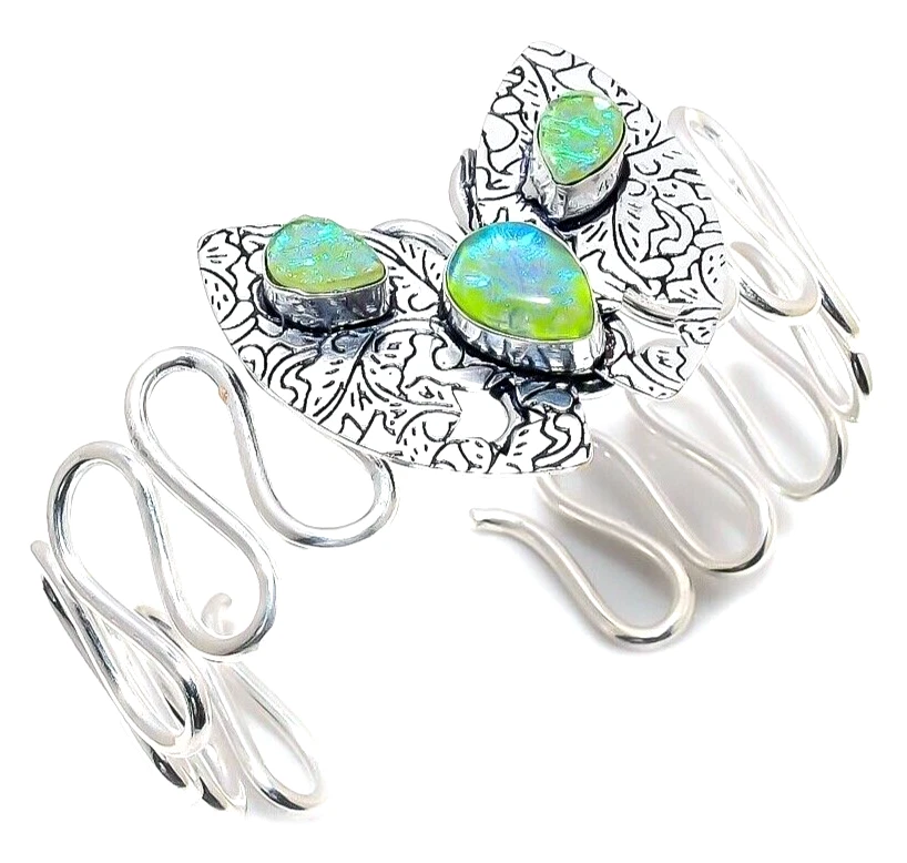 VALENTINO Bracciale bigiotteria fatto a mano argento sterling 925 pietra opale tripla australiana