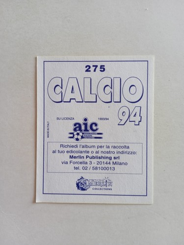 FIGURINA CALCIO 94 MERLIN TORINO SILENZI n 275 CON VELINA - Imagen 2 de 2
