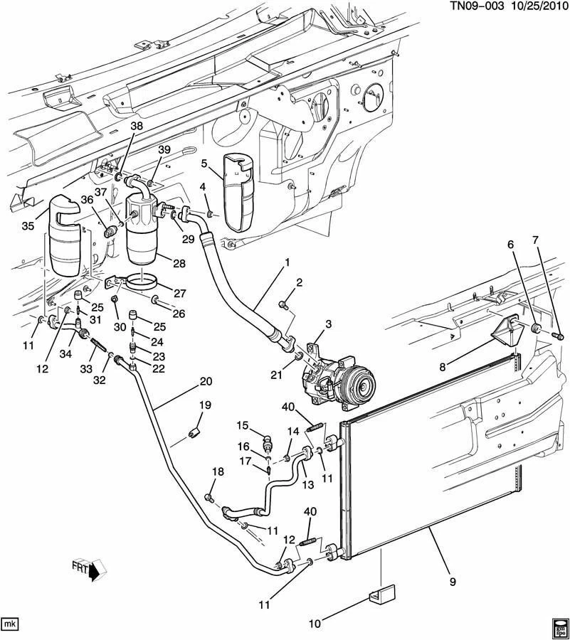 Manguera condensadora compresor de aire acondicionado Hummer H2 2003-2009 ACDelco #15-32239 15057977 Foto 2 de 2